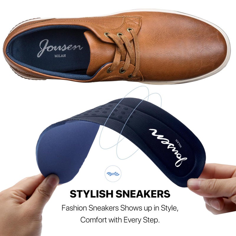 Jousen Men's Casual Shoes Memory Foam Mens Fashion Sneakers Business Dress Sneaker (A81Q06 Brown 11.5) - Image 2